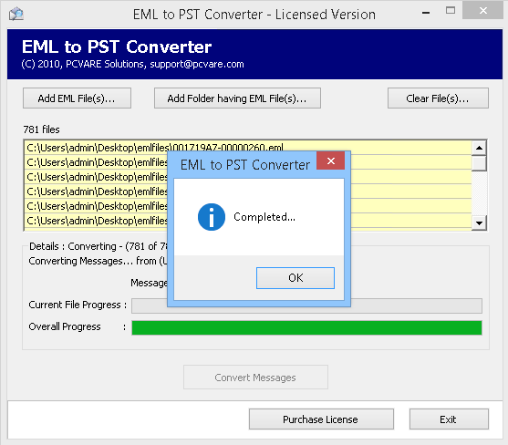 Convert EML to PST 7.4.4