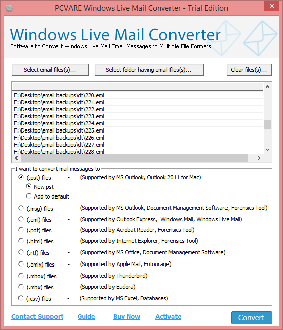 Import Windows Live Mail emails