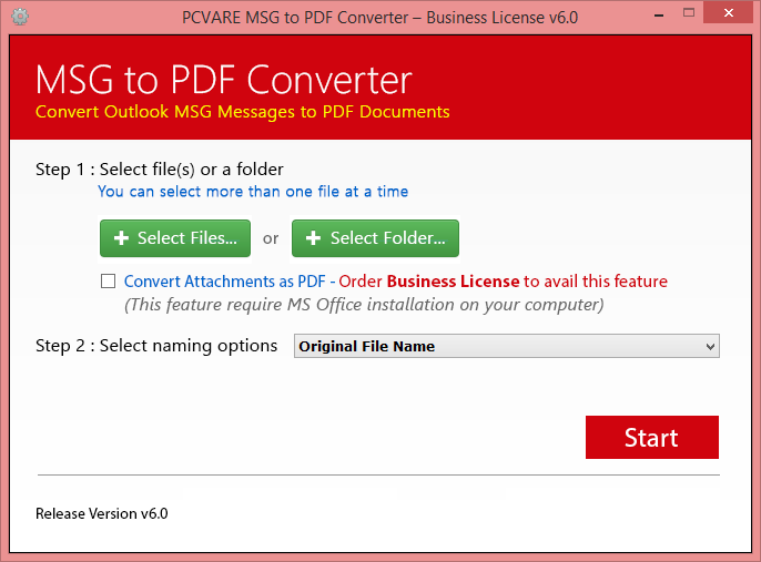 Convert Outlook MSG File to PDF