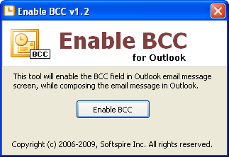 Add & Enable BCC field in Outlook using Easy & Instant Enable BCC Program.